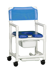 Open Front Soft Seat Shower Chair Commode